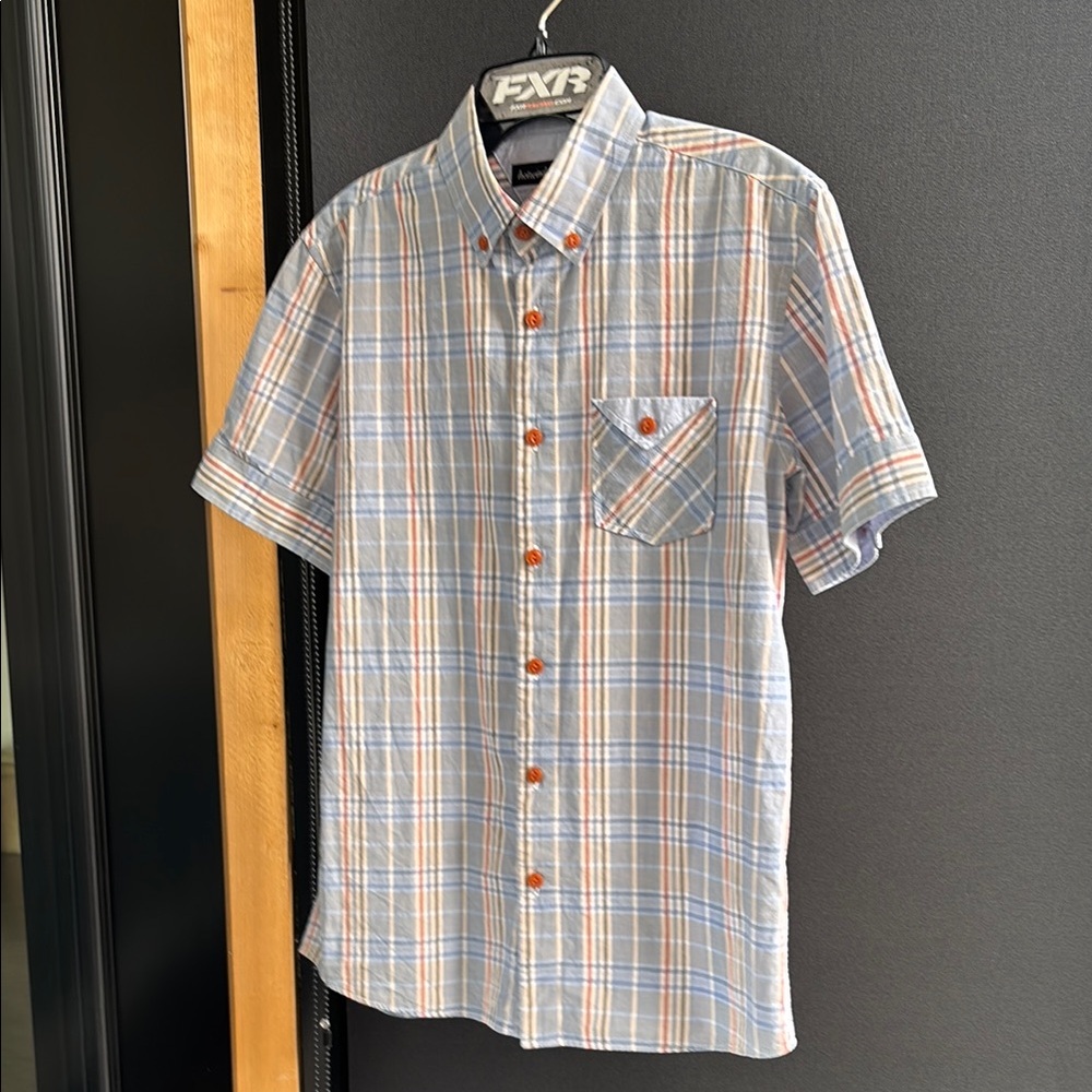 Men's Blue Plaid Shirt
